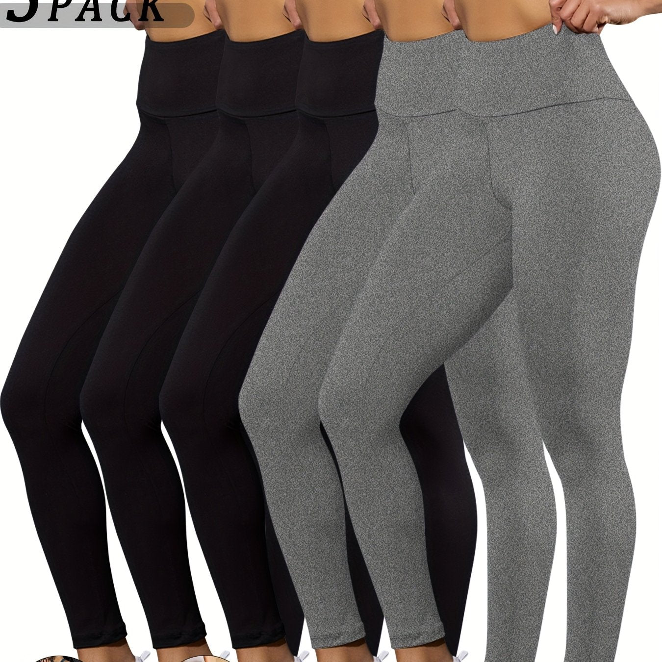 - Ensemble de 5 leggings taille haute Yoga & Fitness -