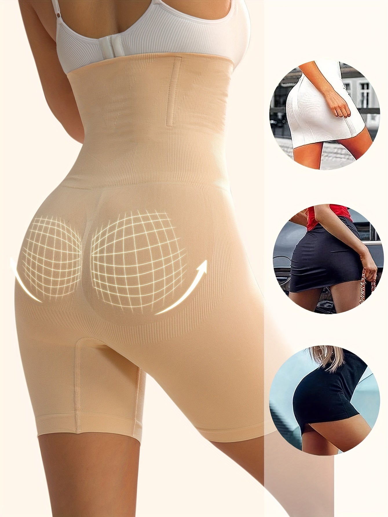 - Short de sport taille haute avec contrôle du ventre pour fitness & yoga -