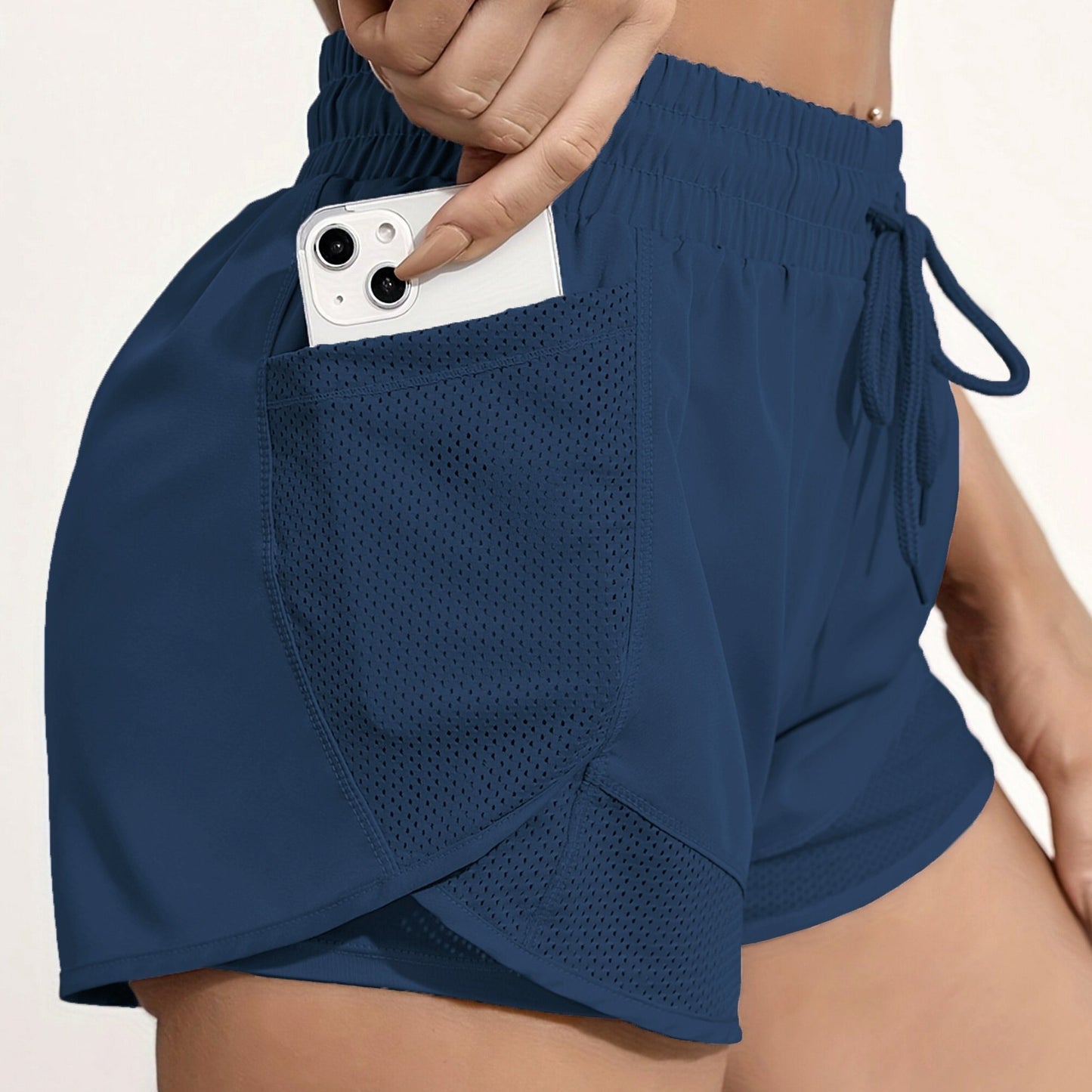 - Short 2 en 1 avec poche et tissu à séchage rapide Yoga & Fitness -