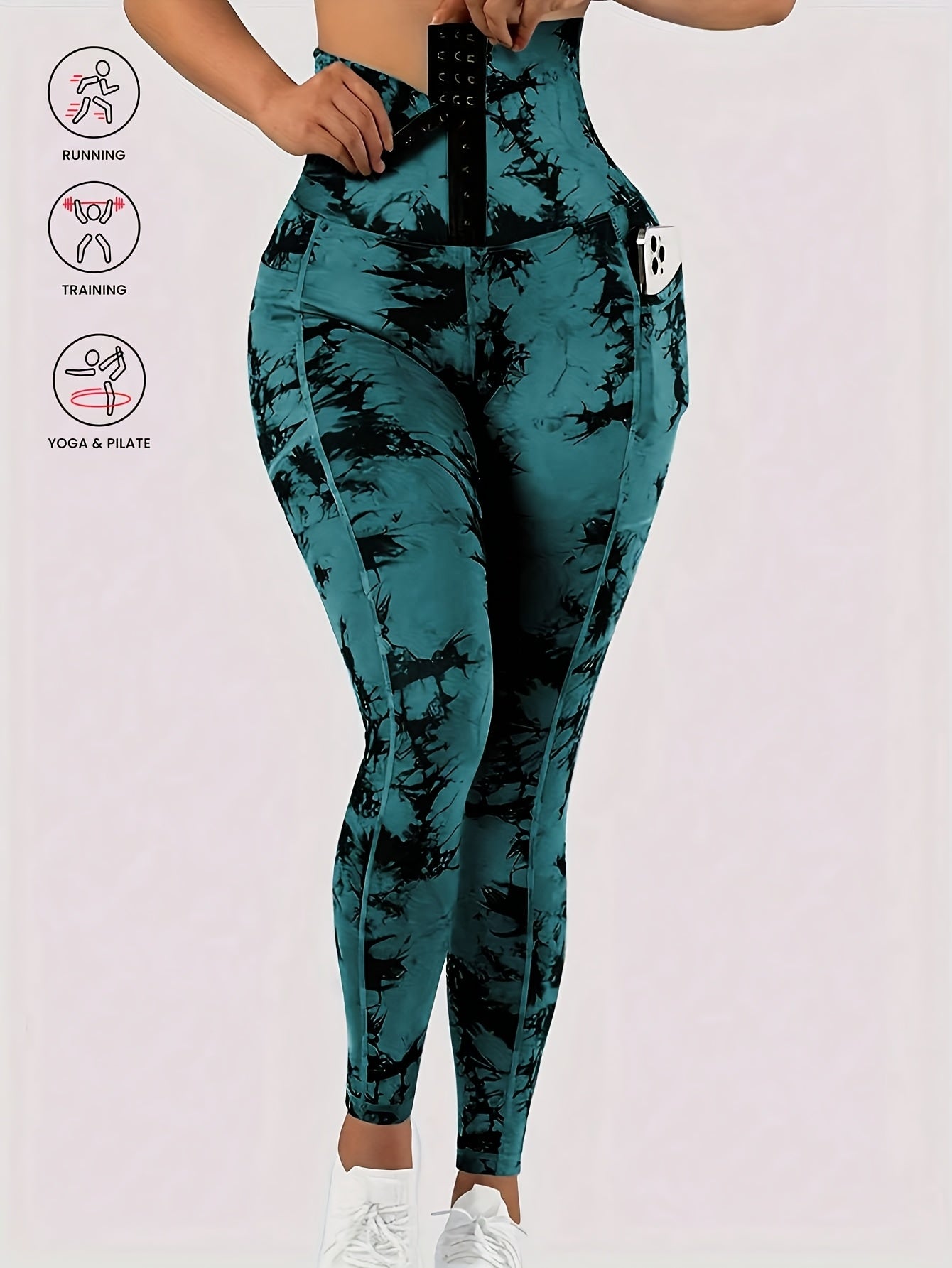 - Leggings taille haute avec contrôle du ventre Yoga & Fitness -