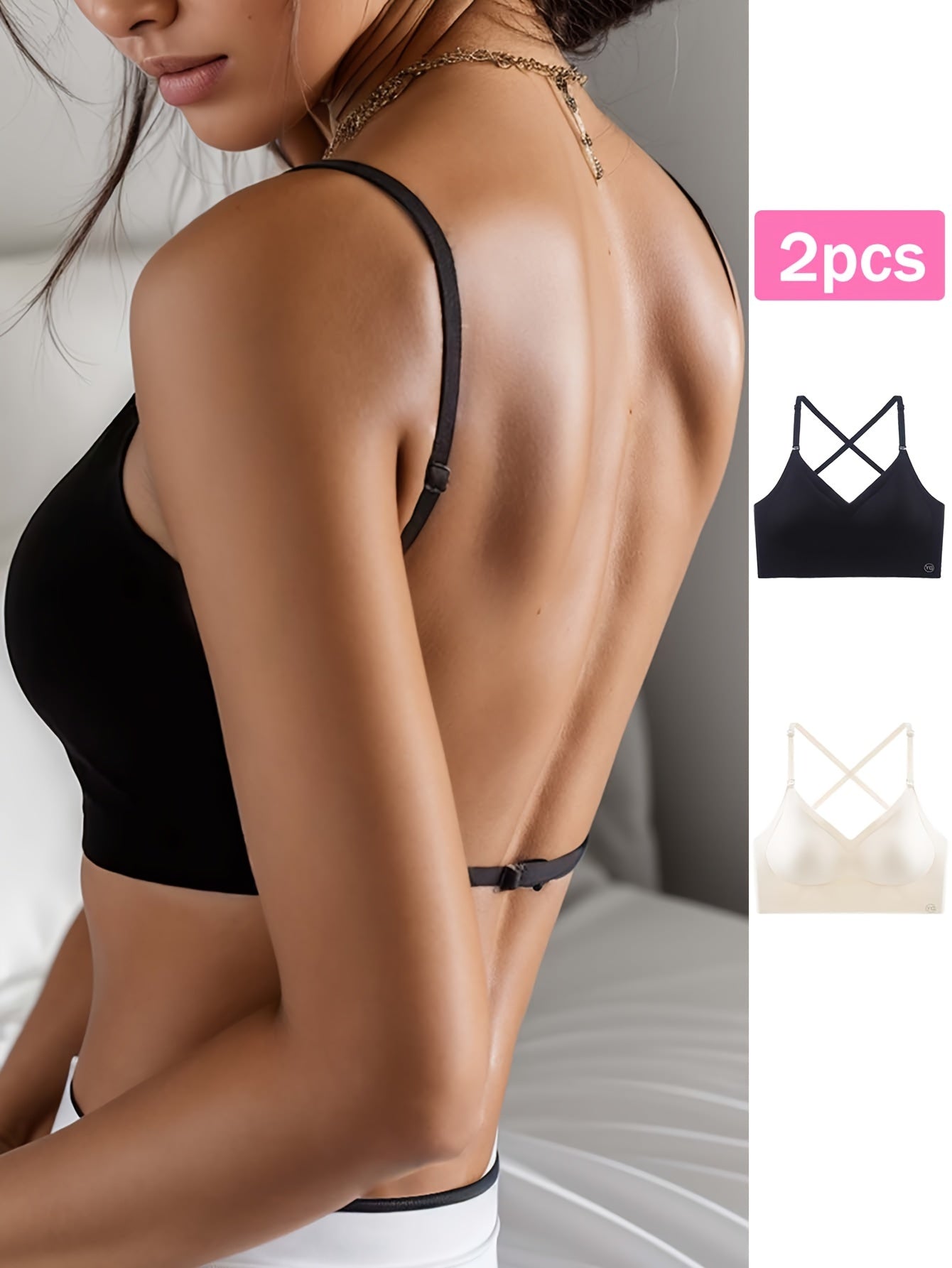 - Lot de deux soutiens-gorge dos nu pour Yoga & Fitness -