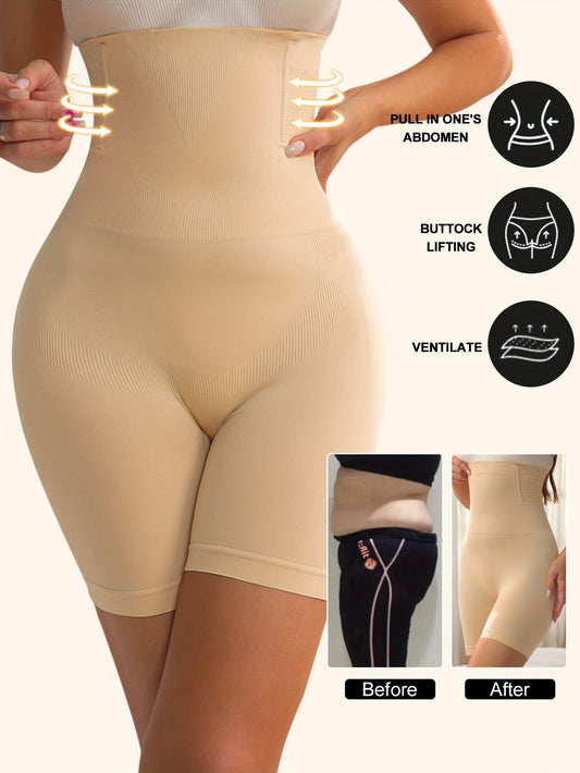 - Short de sport taille haute avec contrôle du ventre pour fitness & yoga -