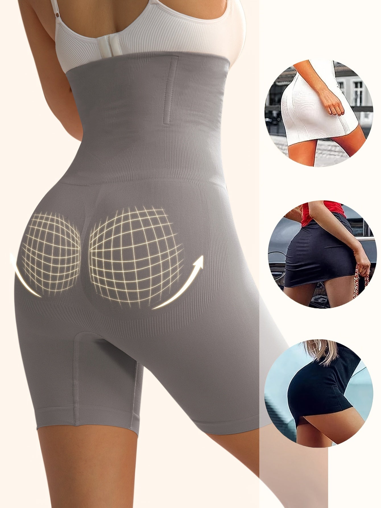 - Short de sport taille haute avec contrôle du ventre pour fitness & yoga -