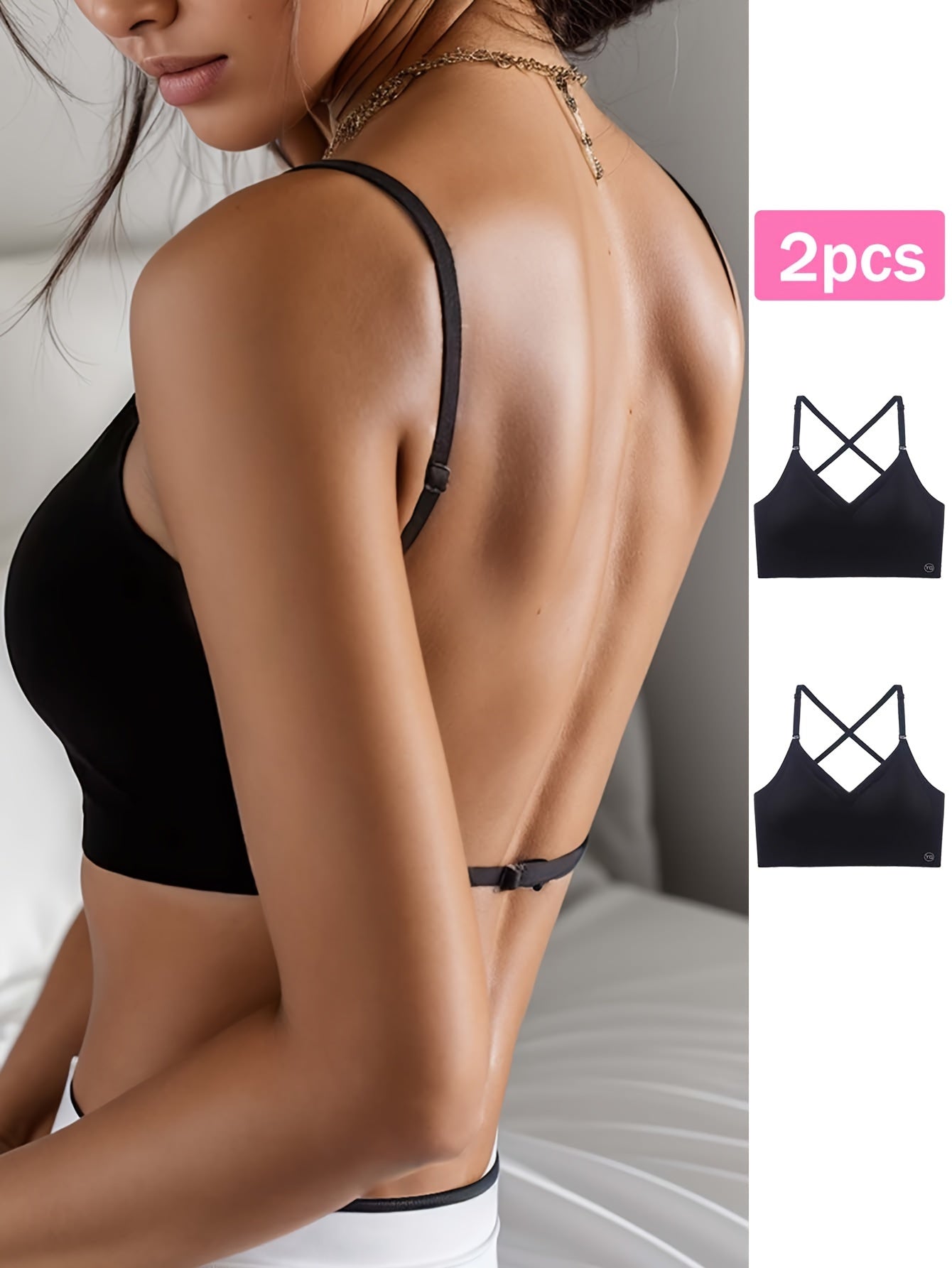 - Lot de deux soutiens-gorge dos nu pour Yoga & Fitness -