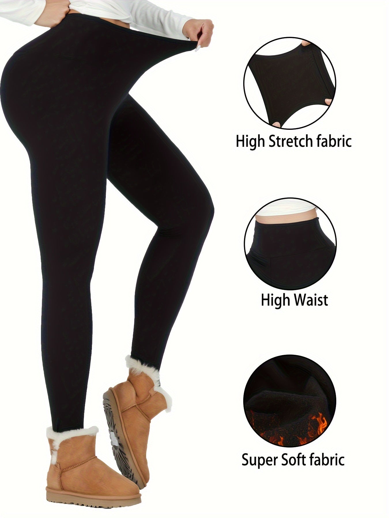 - Ensemble de 3 leggings thermiques taille haute Yoga & Fitness -