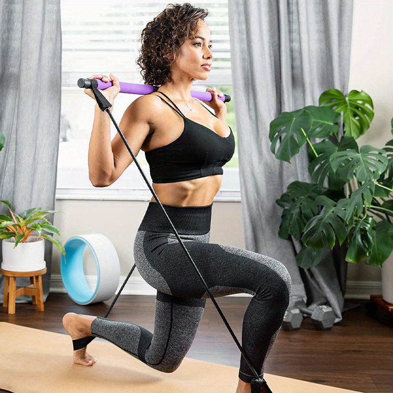 - Ensemble de barres polyvalent pour Yoga & Pilates avec bandes de résistance -