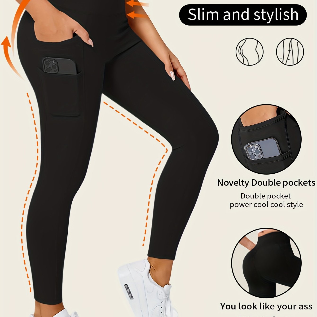 - Leggings ajustés taille haute Yoga & Fitness -