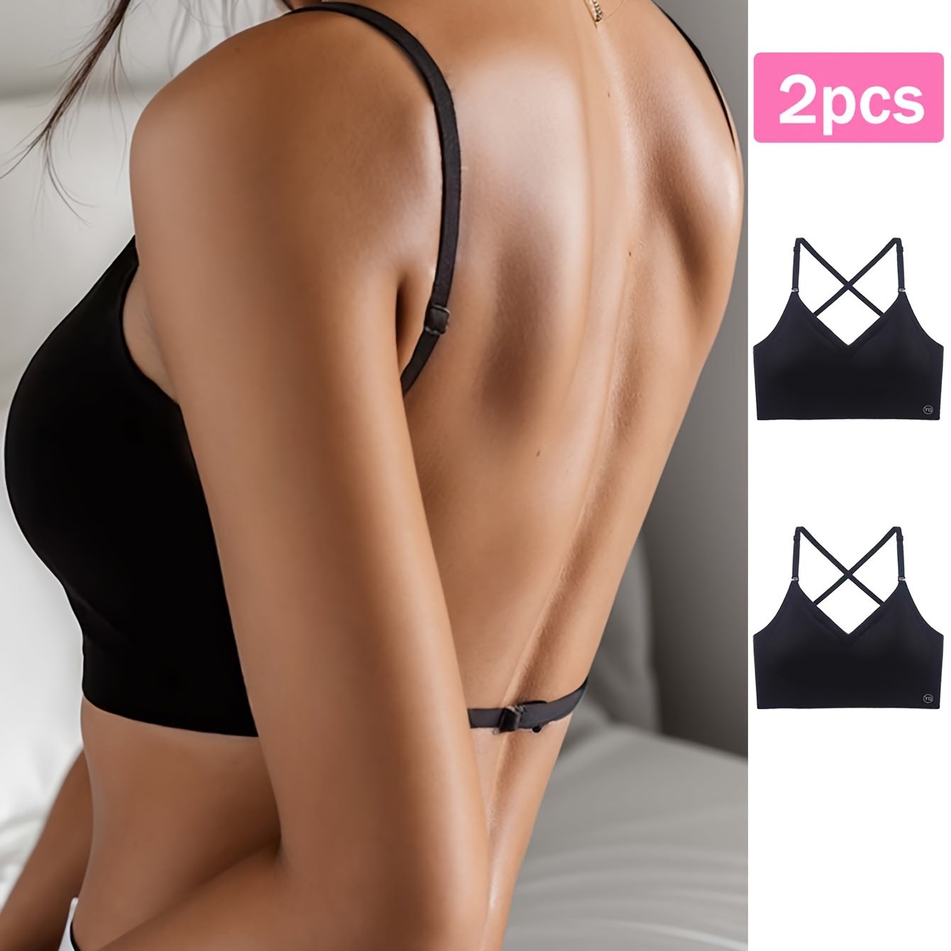 - Lot de deux soutiens-gorge dos nu pour Yoga & Fitness -