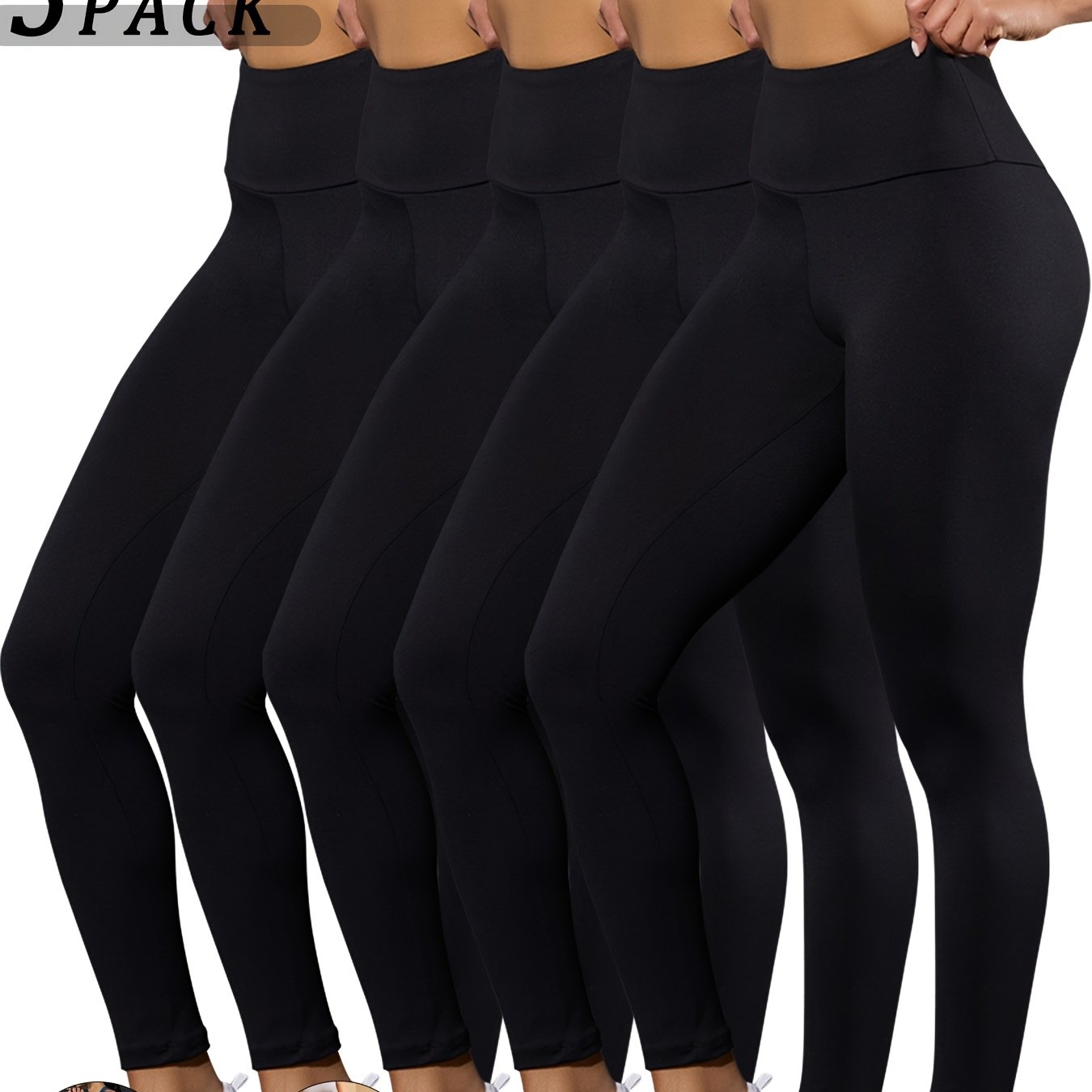 - Ensemble de 5 leggings taille haute Yoga & Fitness -