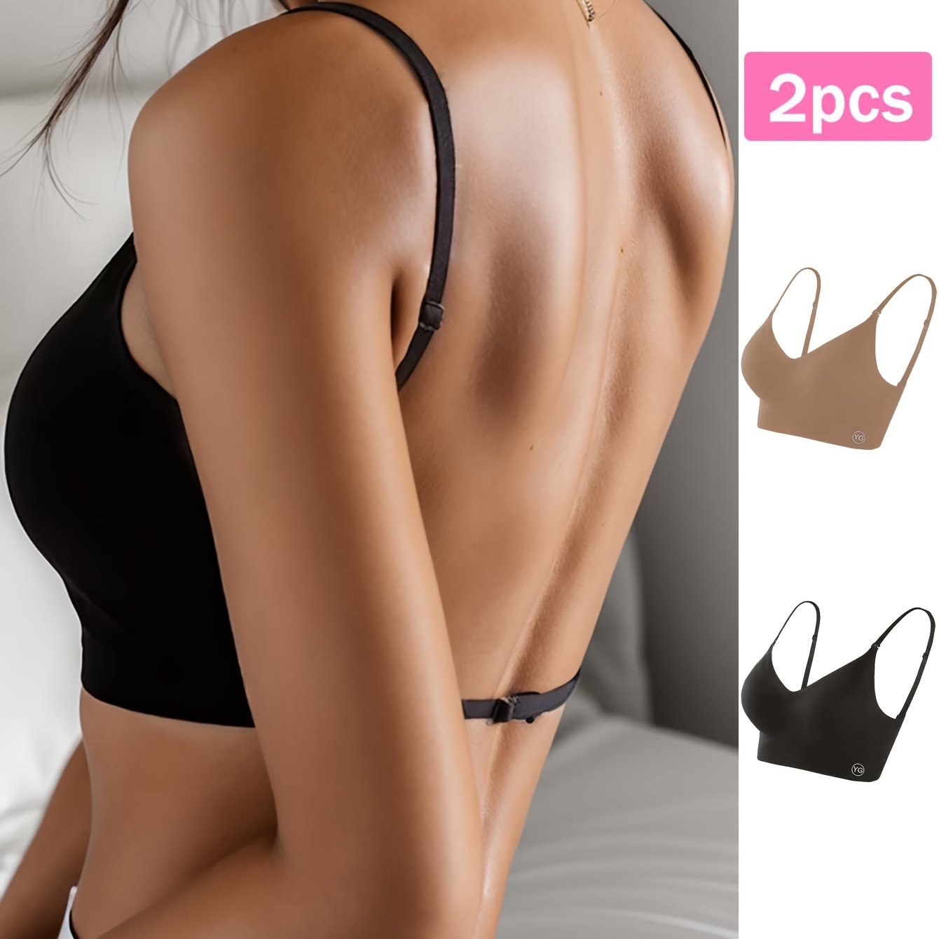 - Lot de deux soutiens-gorge dos nu pour Yoga & Fitness -